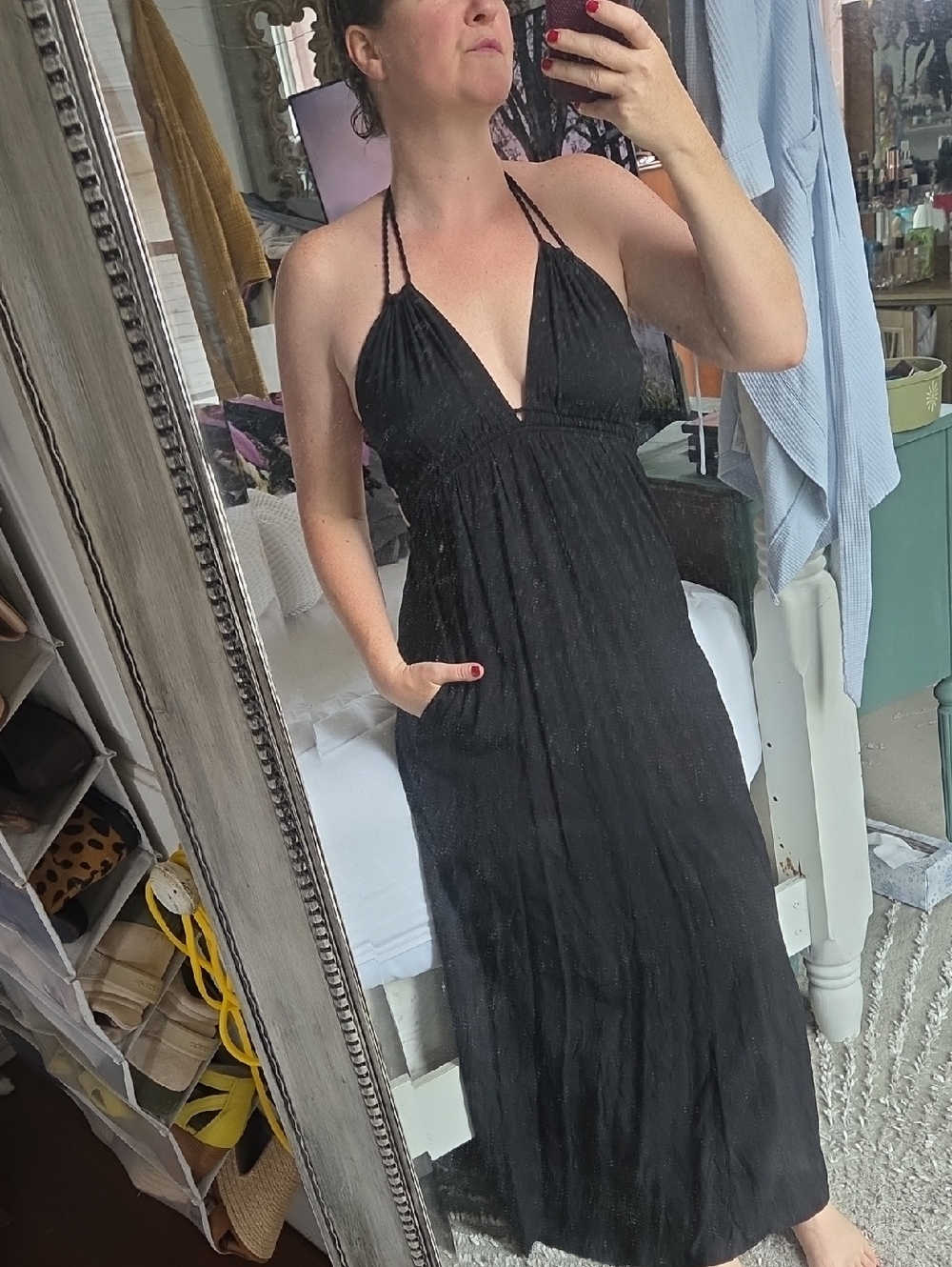 Lovestitch Black Goddess Tie Back Dress
